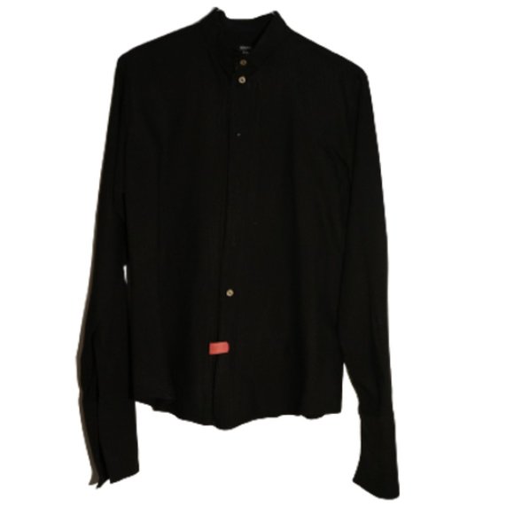 Versace Jeans Couture Men's Collared Patterned Dress Shirt Medium Black - Picture 1 of 6